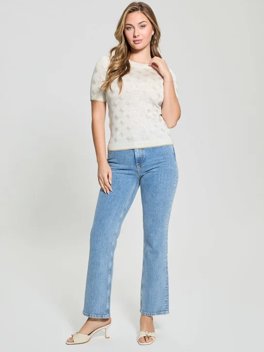 GUESS WOMAN Áo Len Nữ - Rosie 4G Rn Ss Swtr