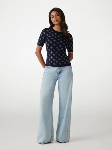 GUESS WOMAN Áo Len Nữ - Rosie 4G Rn Ss Swtr