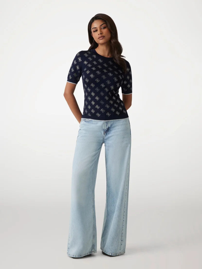 GUESS WOMAN Áo Len Nữ - Rosie 4G Rn Ss Swtr