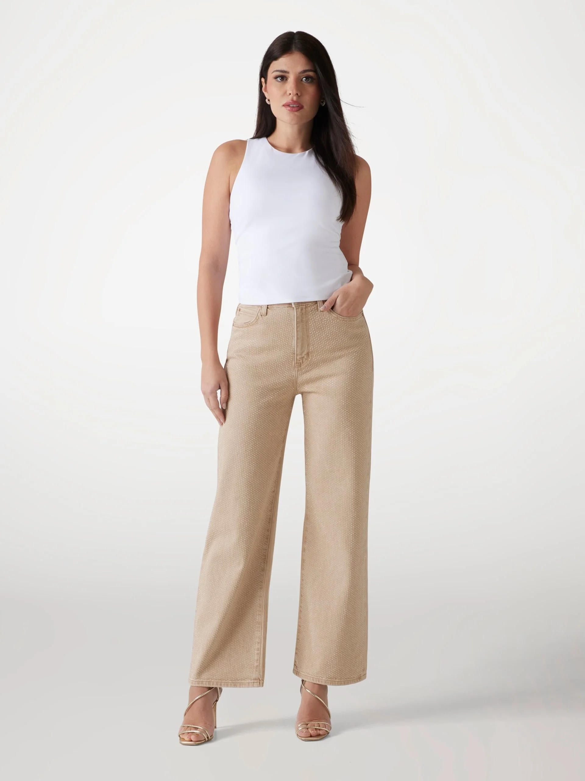 GUESS WOMAN Quần Jeans Nữ Wide Leg