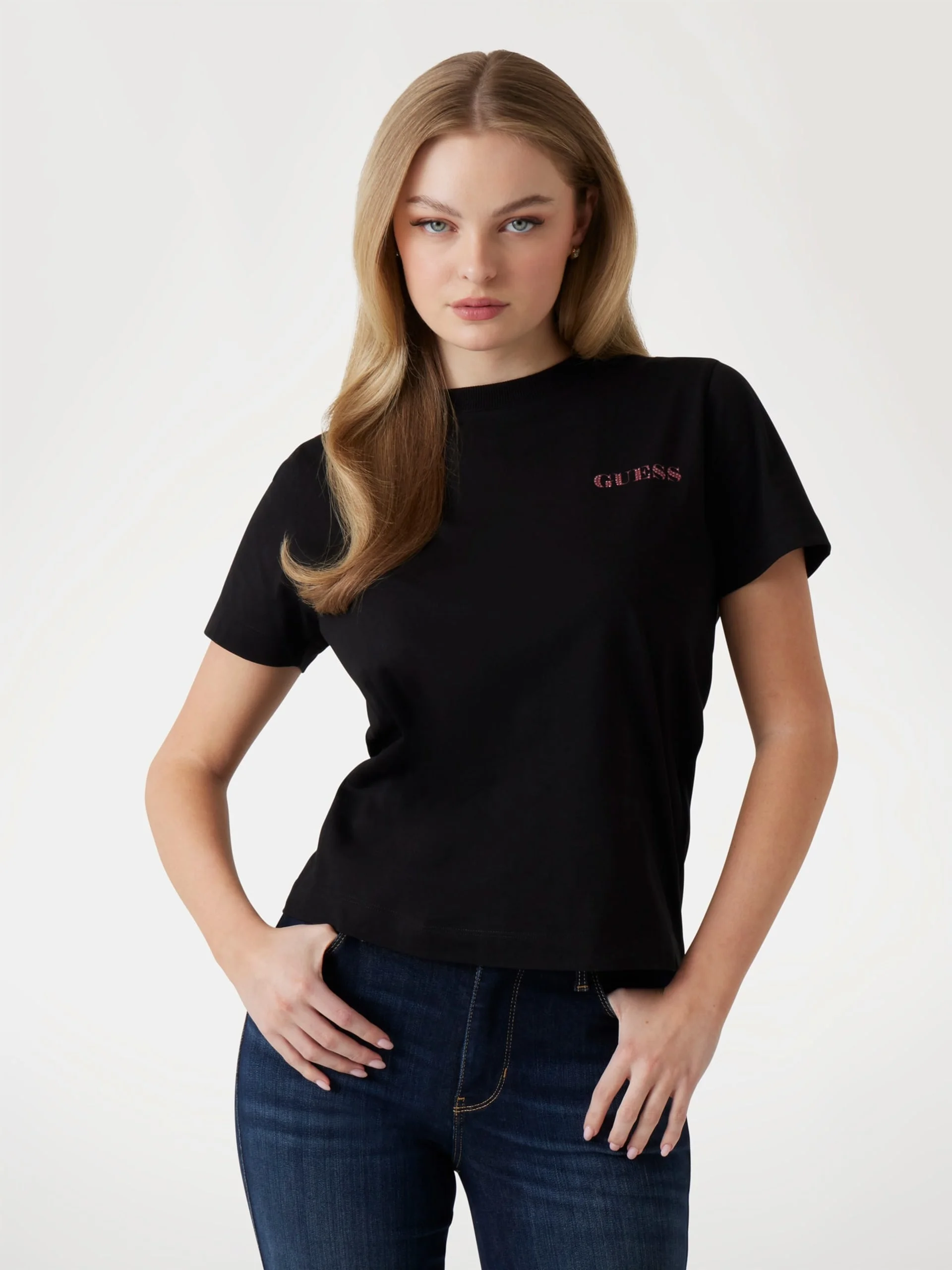 GUESS WOMAN Áo Thun Nữ - Ss Cn American Print