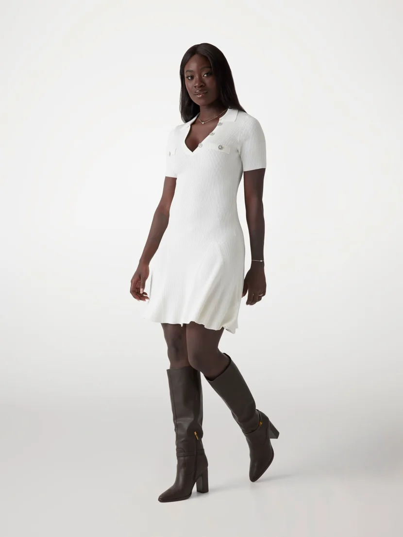 GUESS WOMAN Đầm Nữ Paula Ss Polo Neck Dress Swtr