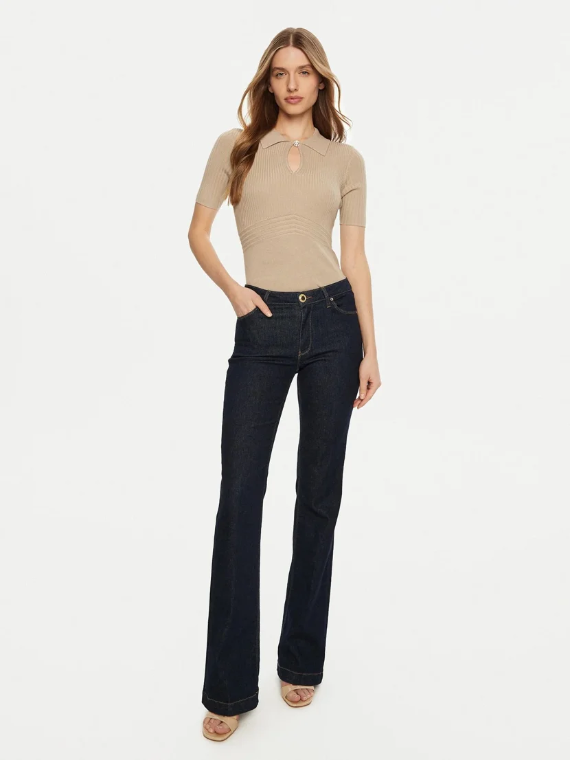 GUESS WOMAN Áo Len Nữ - Flora Cut-Out Polo Ss Swtr