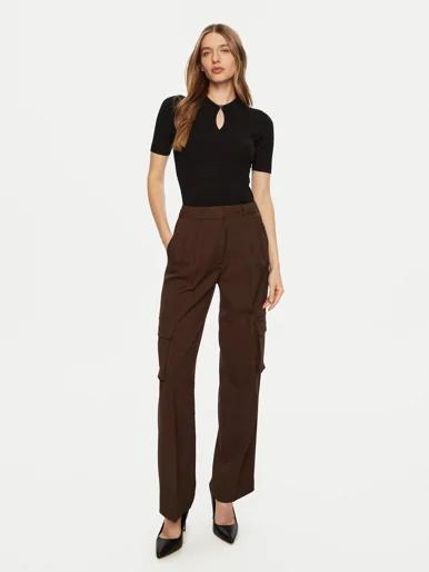 GUESS WOMAN Áo Len Nữ - Flora Cut-Out Polo Ss Swtr