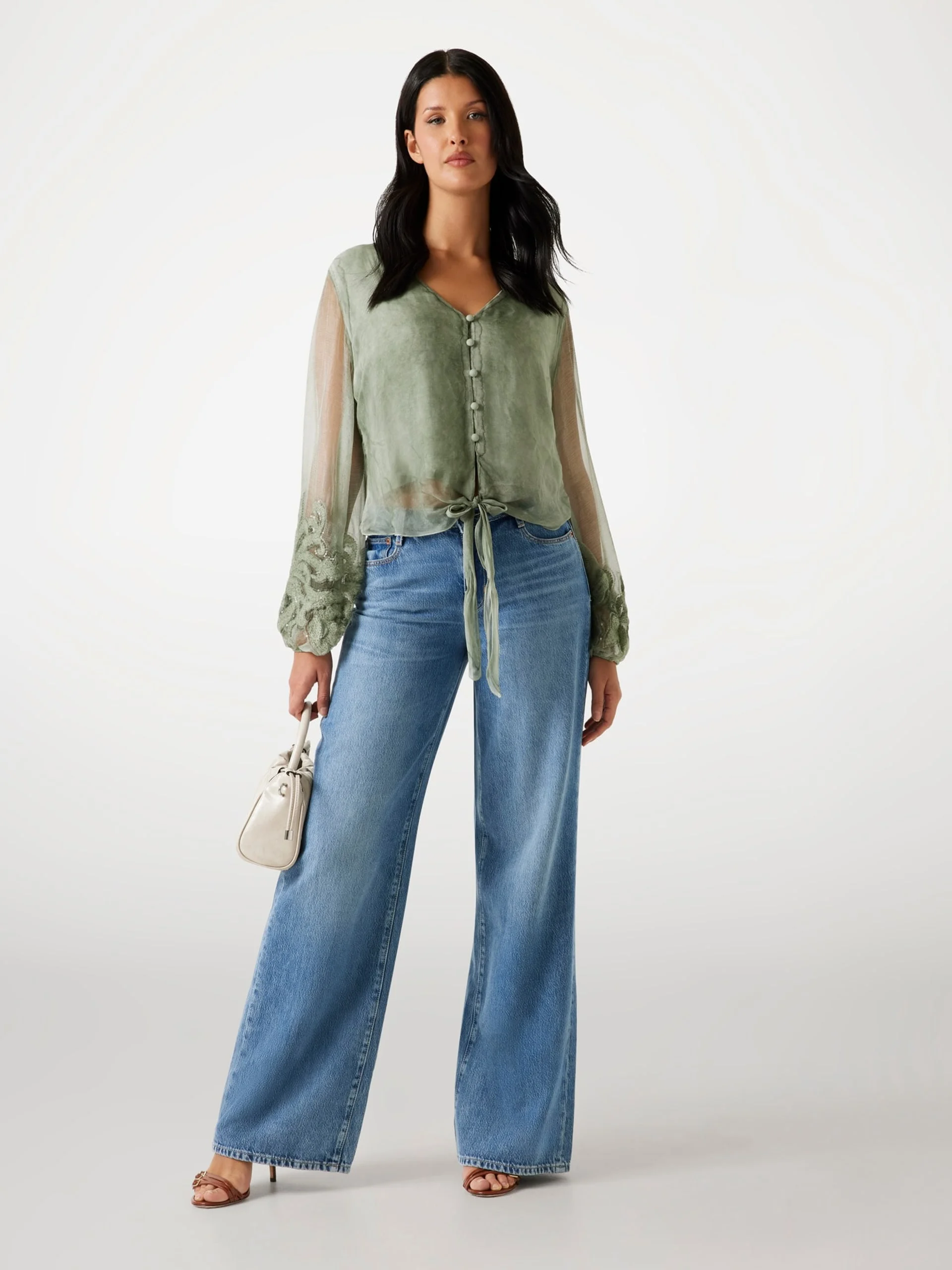 GUESS WOMAN Áo Sơ Mi Kiểu Nữ - Ls Camilla Garment Dyed Top