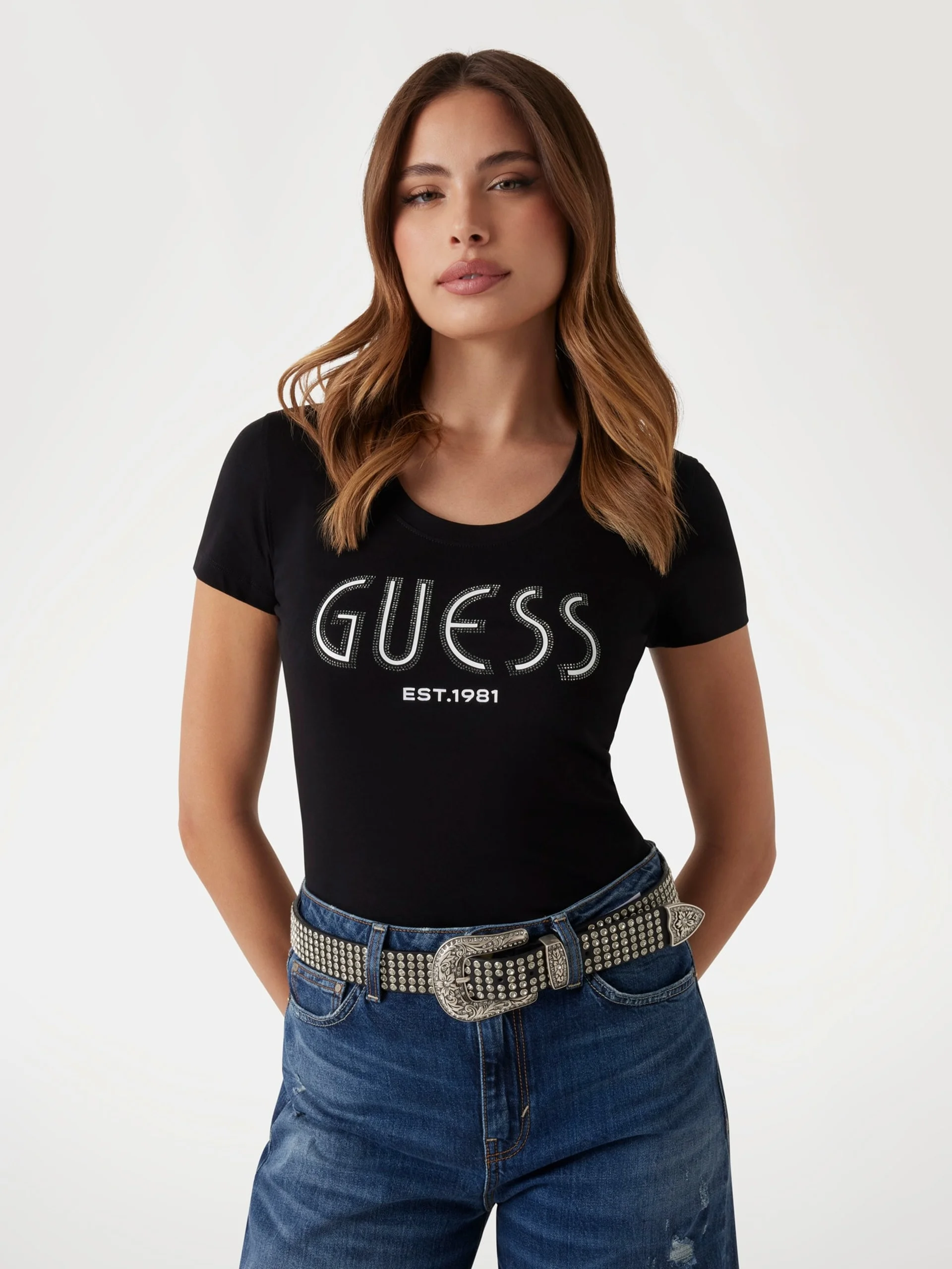 GUESS WOMAN Áo Thun Nữ - Cn Ss Guess Logo Tee