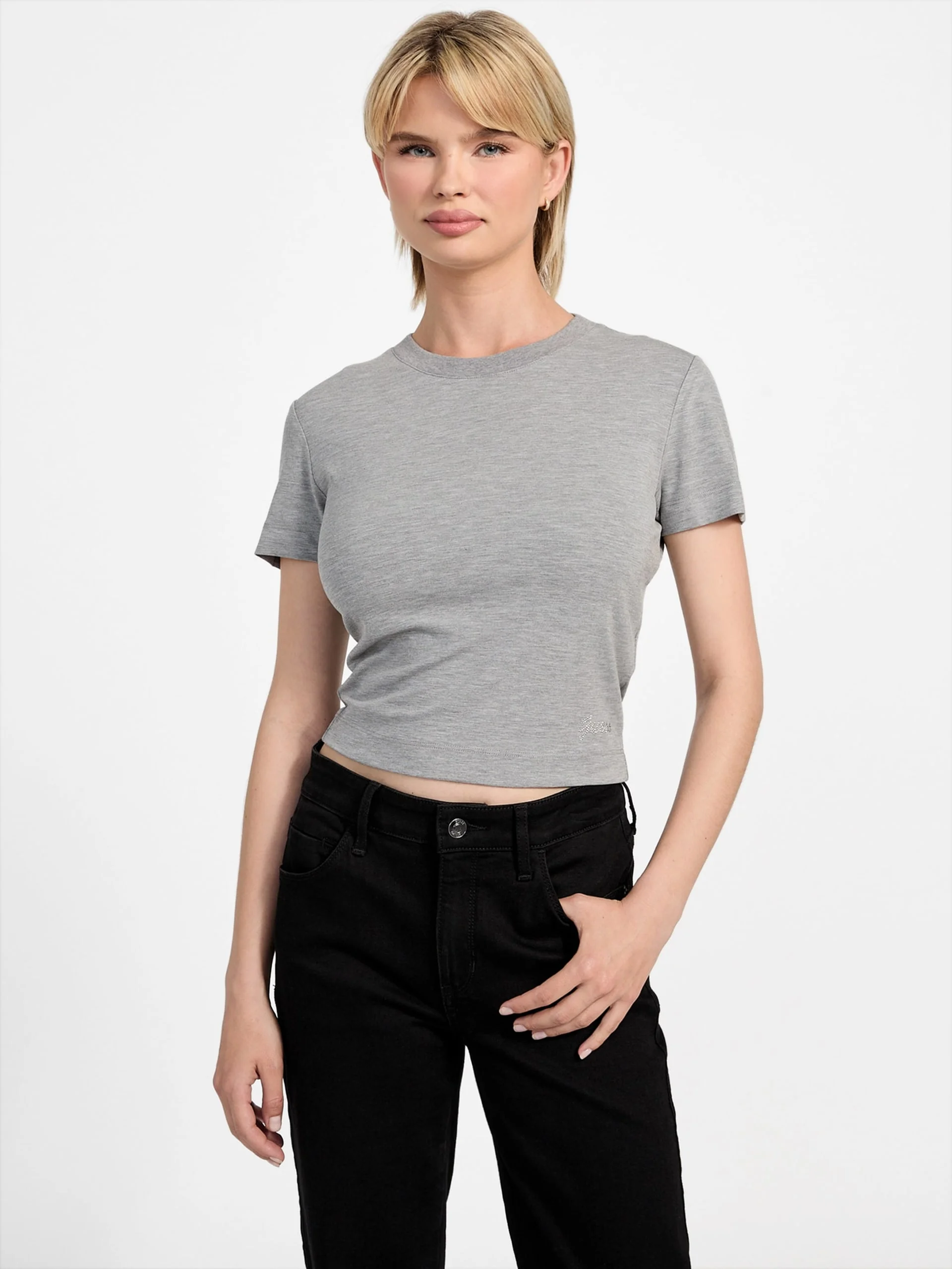 GUESS WOMAN Áo Thun Nữ - Ss Basic Mini Logo Tee