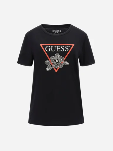 GUESS WOMAN Áo Thun Nữ - Ss Flower Bling Easy Tee