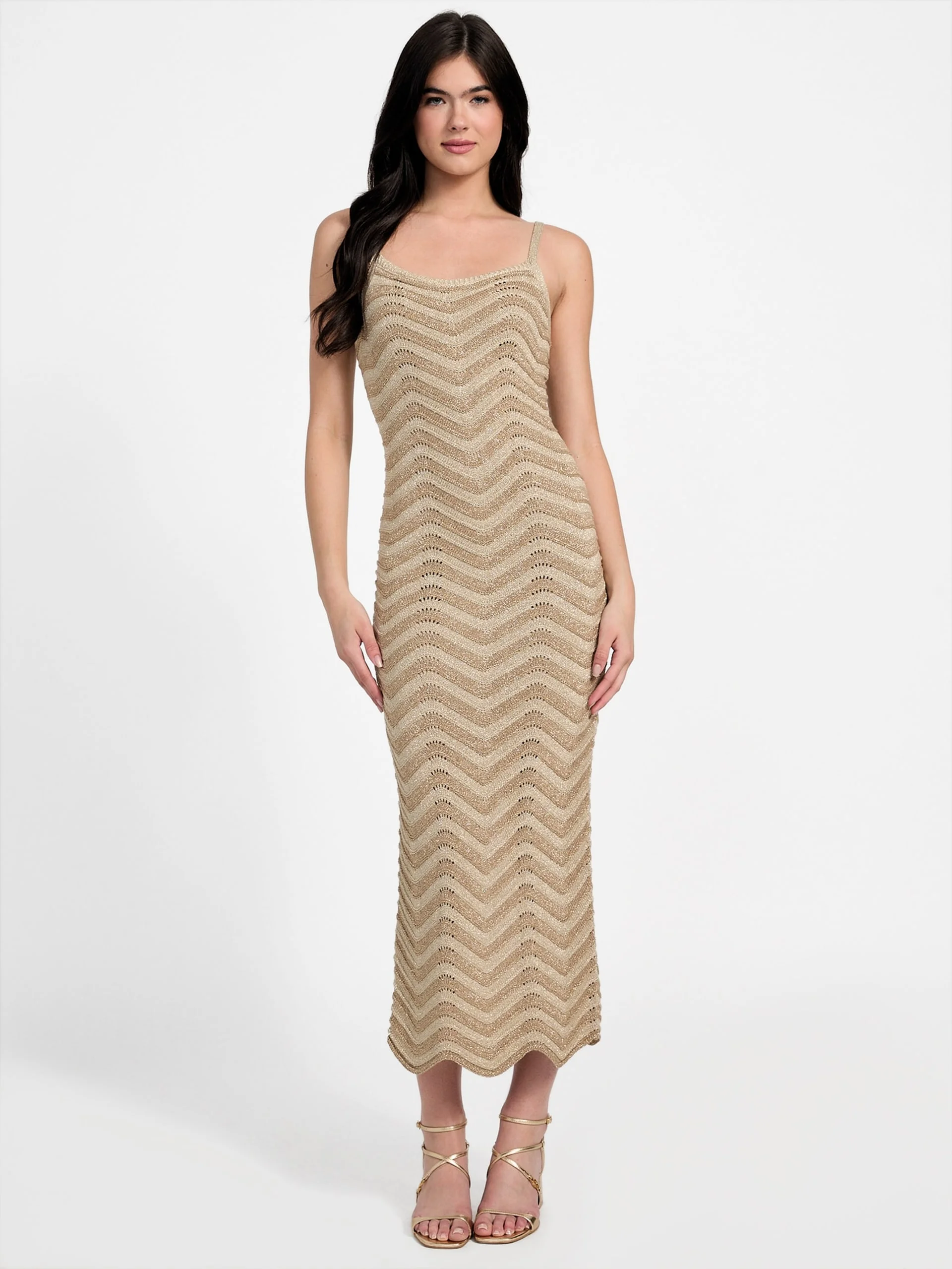 GUESS WOMAN Đầm Nữ - Sl Vera Chevron Lace Bk Dress