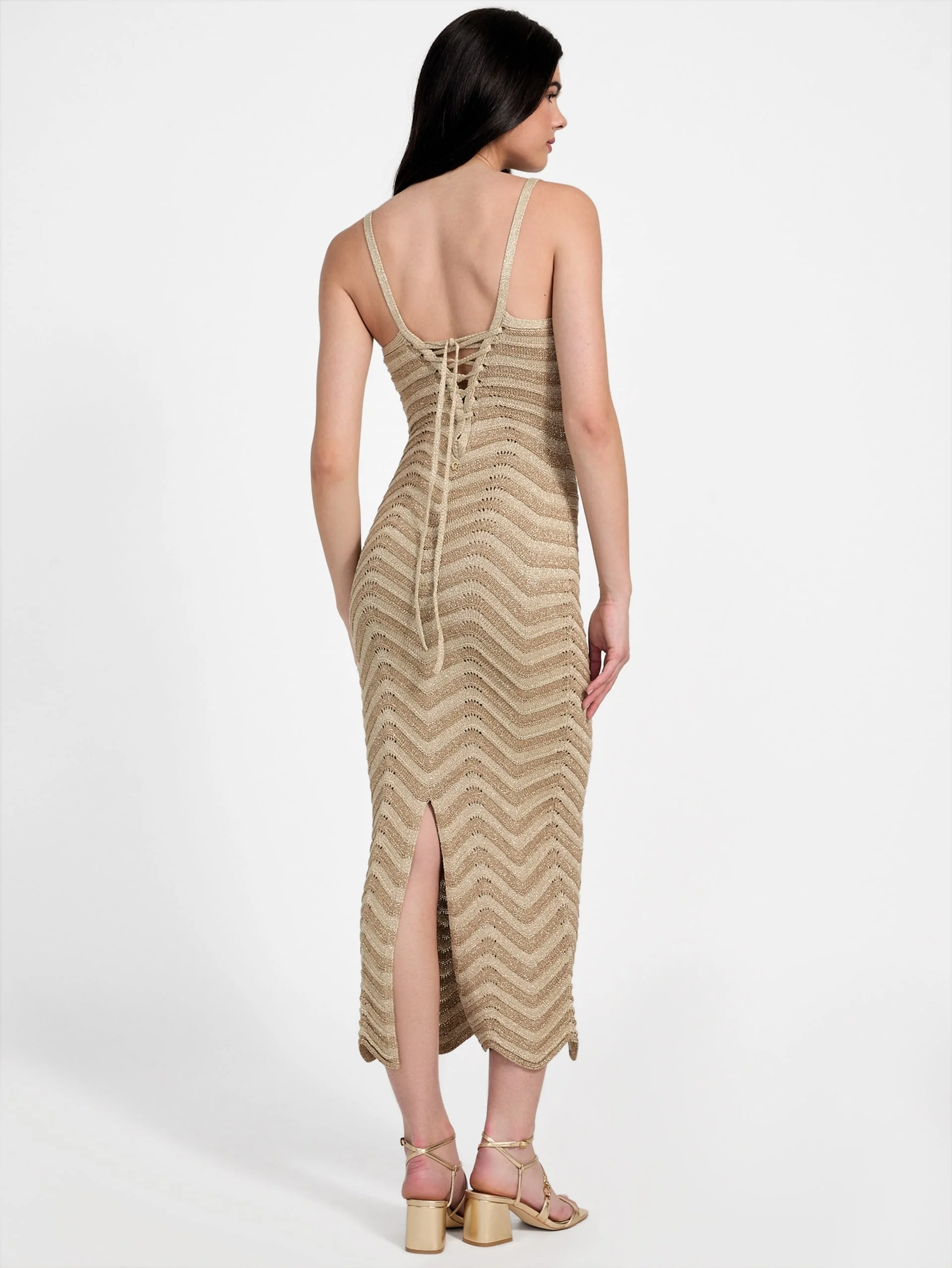 GUESS WOMAN Đầm Nữ - Sl Vera Chevron Lace Bk Dress