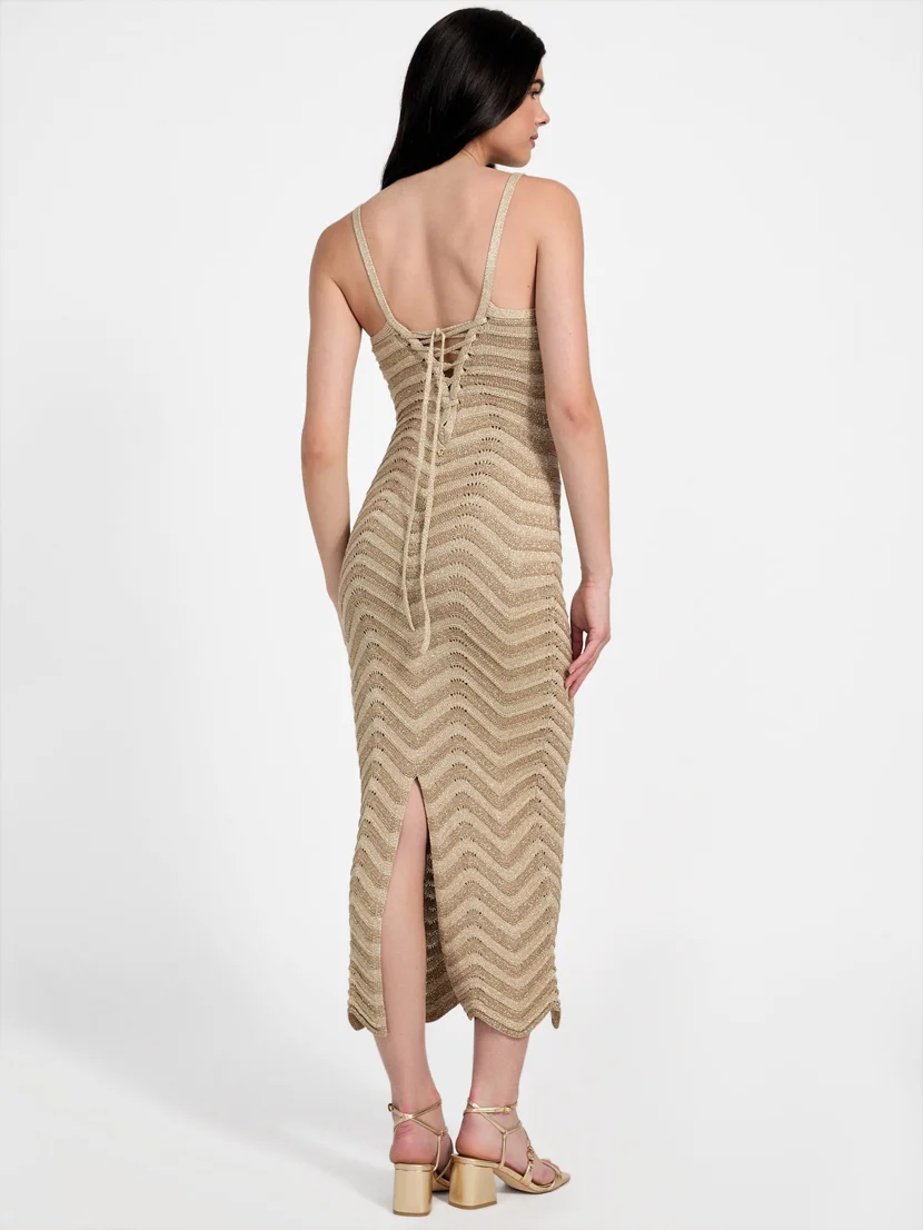 GUESS WOMAN Đầm Nữ - Sl Vera Chevron Lace Bk Dress