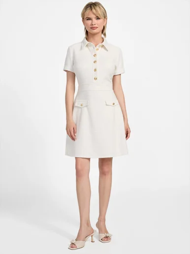 GUESS WOMAN Đầm Nữ - Ss Tamara Belted Tweed Dress