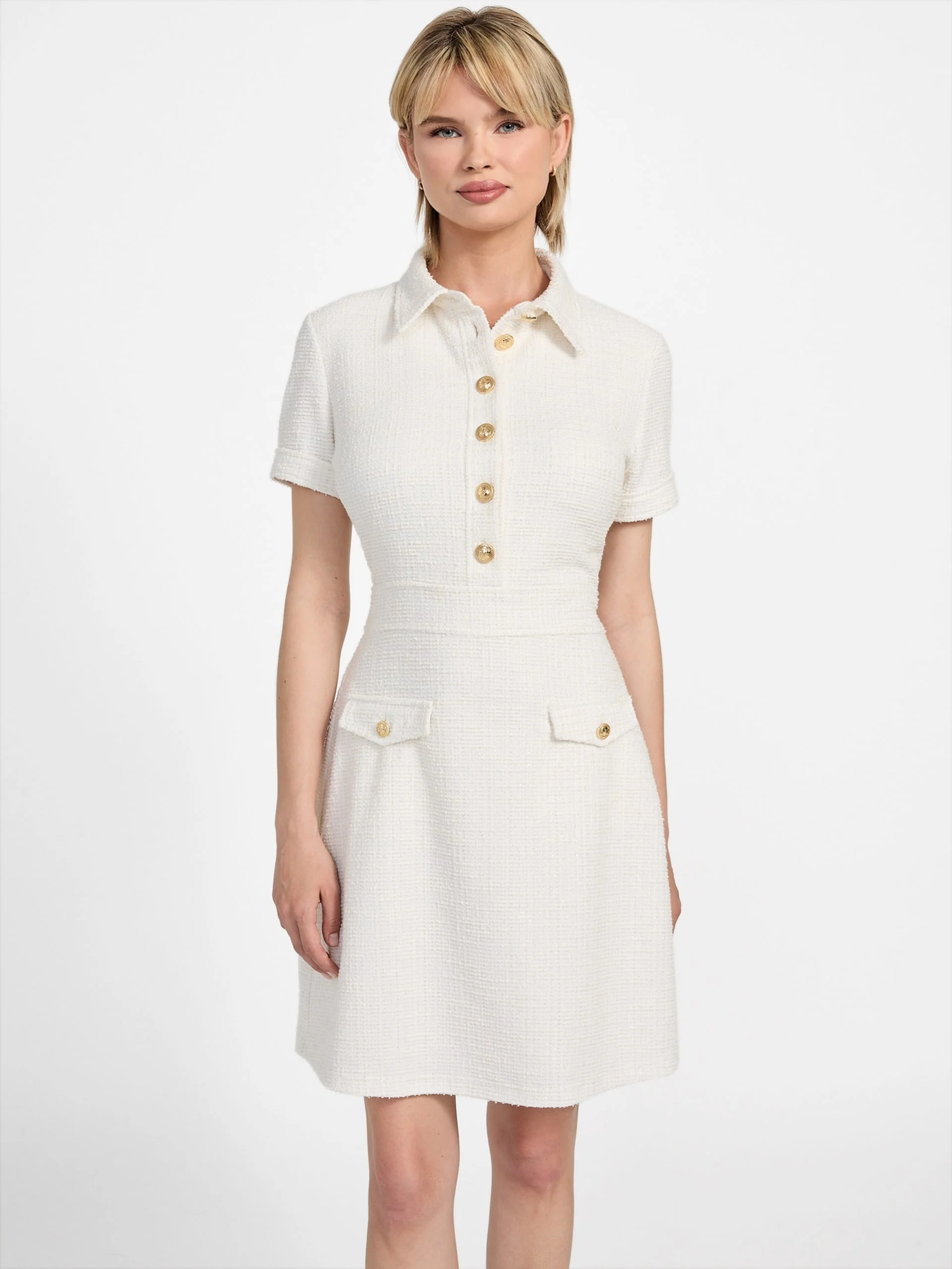 GUESS WOMAN Đầm Nữ - Ss Tamara Belted Tweed Dress