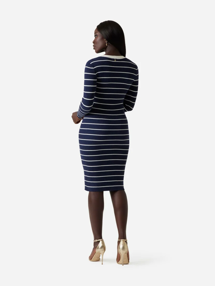 GUESS WOMAN Đầm Nữ - Ls Vn Striped Andrea Midi Drs