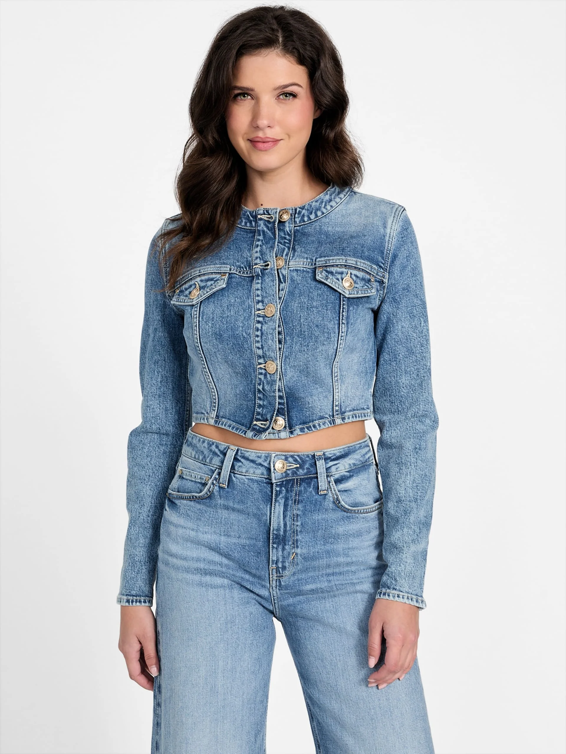 GUESS WOMAN Áo Khoác Jeans Nữ - Gemma Crop Jacket