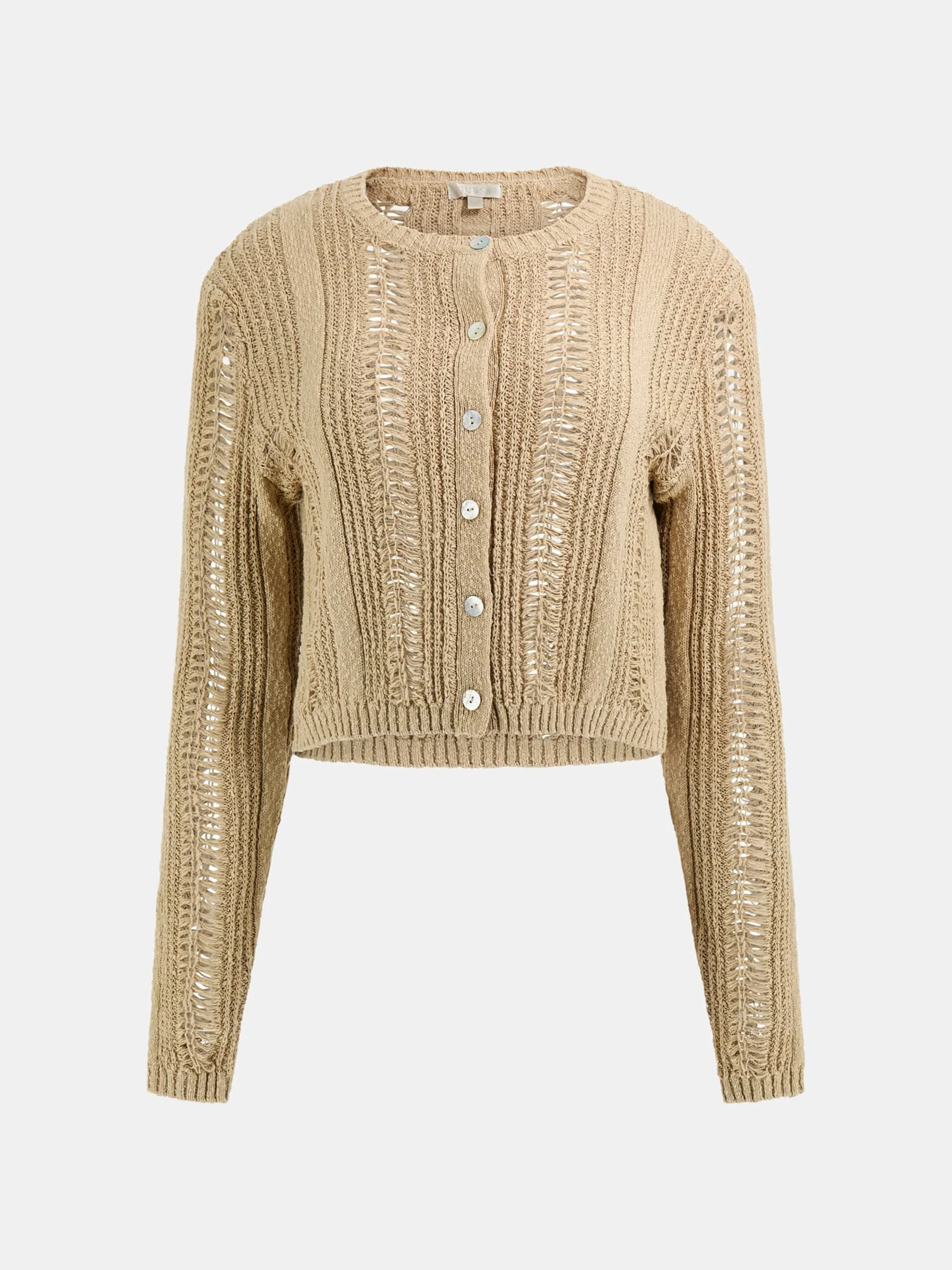 GUESS WOMAN Áo Len Nữ - Ls Cn Open Work Nevan Cardigan