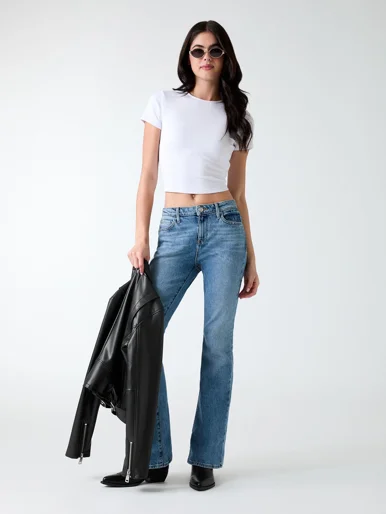 GUESS WOMAN Quần Dài Jeans Nữ - Carter Mid Rise Flare