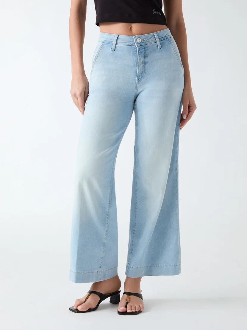 GUESS WOMAN Quần Dài Jeans Nữ - Zoya Wide Leg Crop