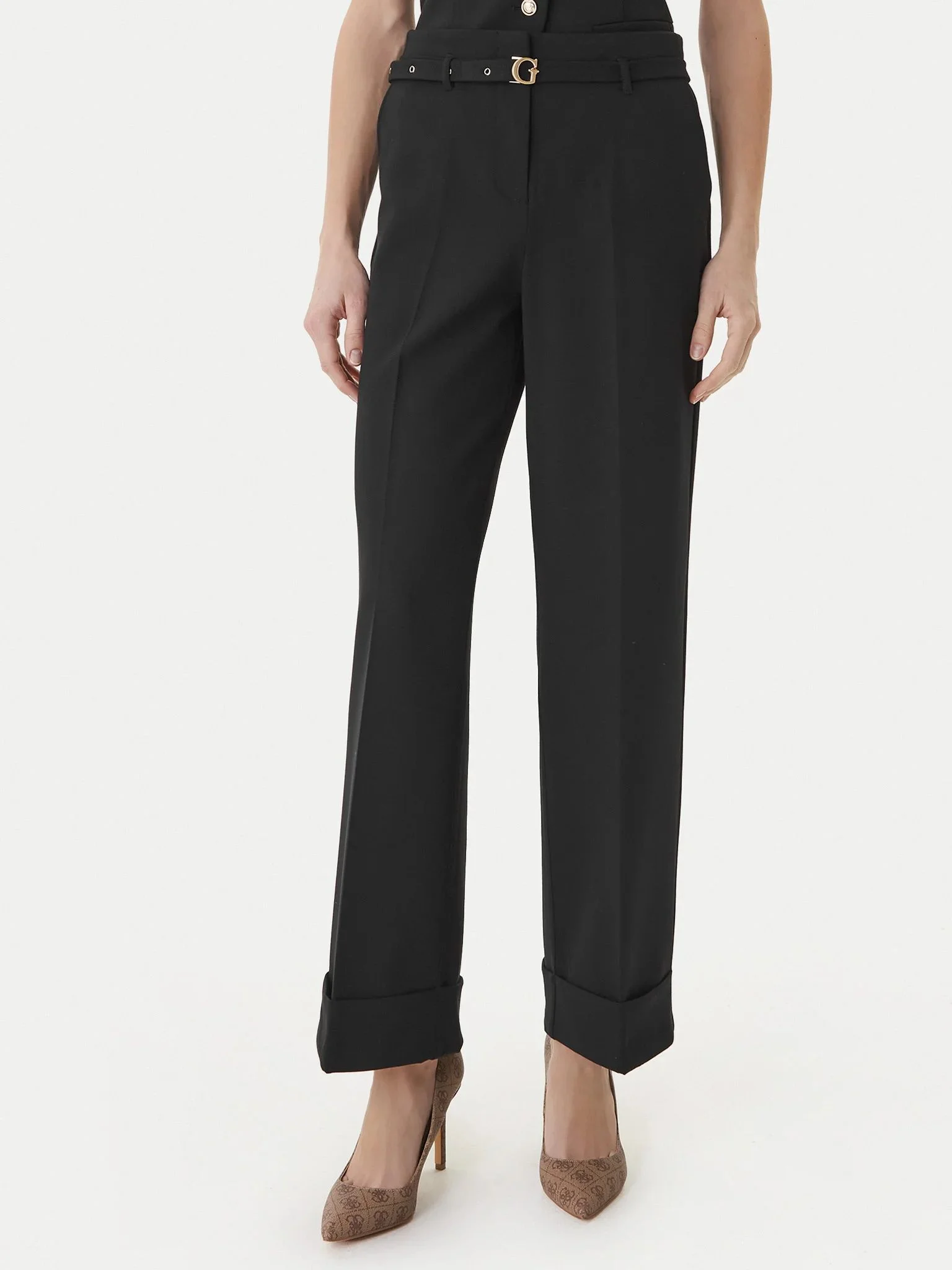 GUESS WOMAN Quần Dài Nữ - Structured Crepe G-Belt Pant