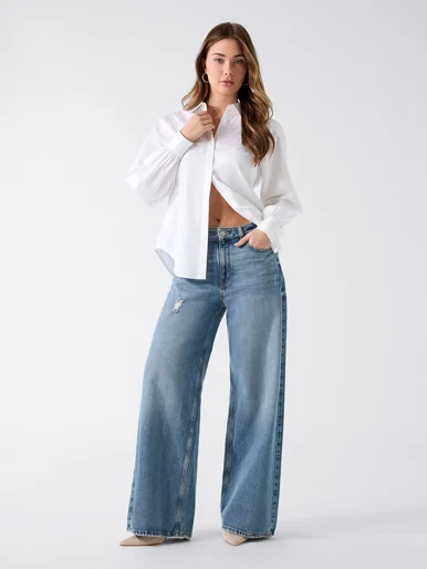GUESS WOMAN Áo Sơ Mi Nữ - Ls Erika Poplin Top