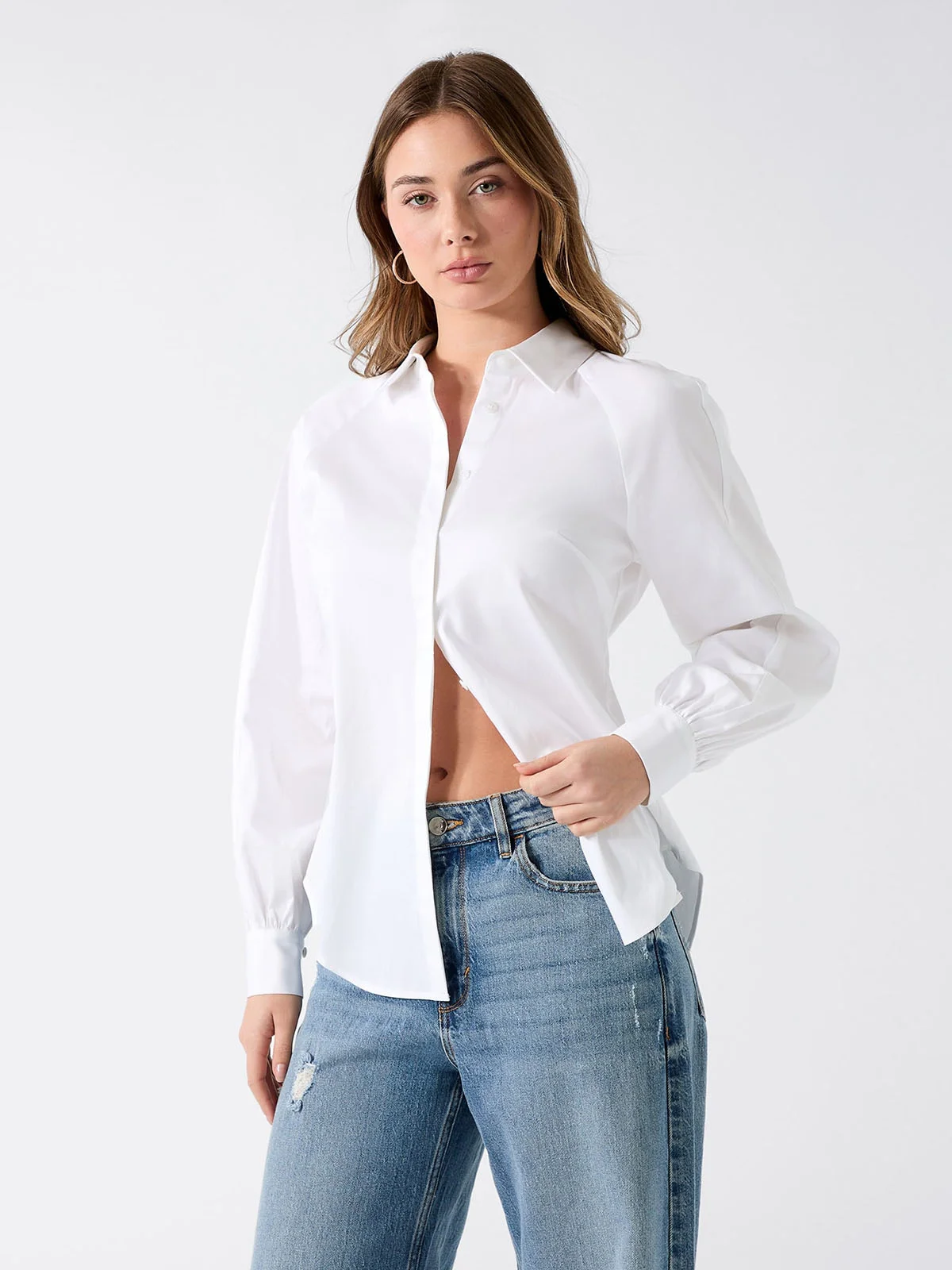 GUESS WOMAN Áo Sơ Mi Nữ - Ls Erika Poplin Top