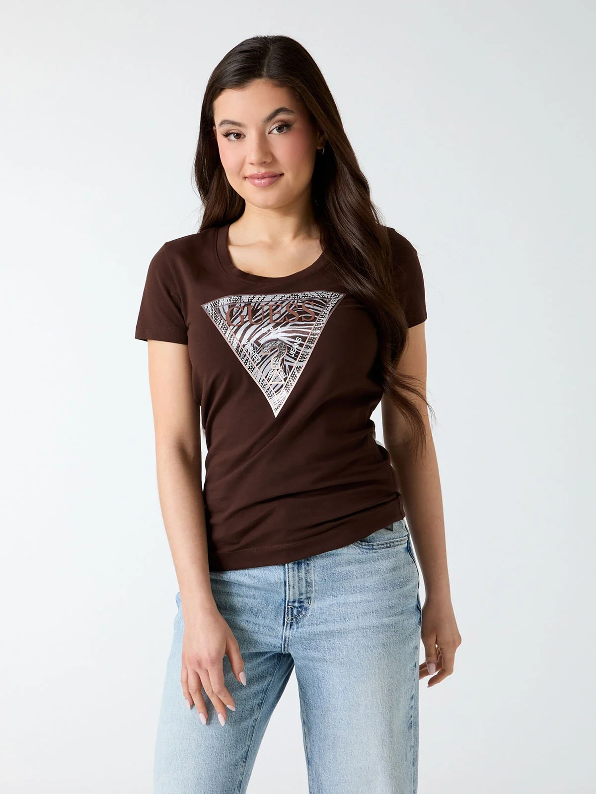 GUESS WOMAN Áo Thun Nữ - Ss Cn Zebra Triangle Tee