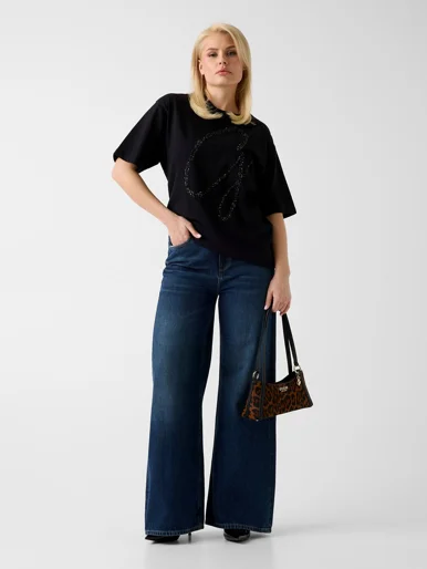 GUESS WOMAN Áo Thun Nữ - Ss Cn Maxi G Studs Tee