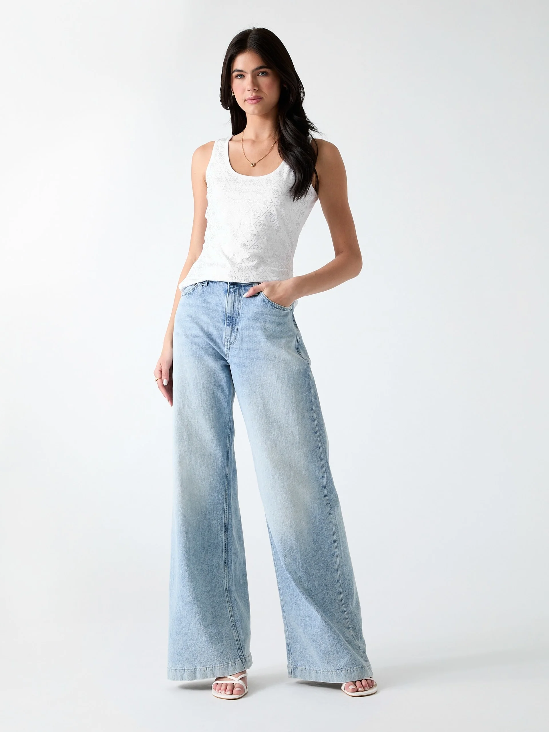 GUESS WOMAN Áo Ba Lỗ Nữ - Sl 4G Allover Tank Top