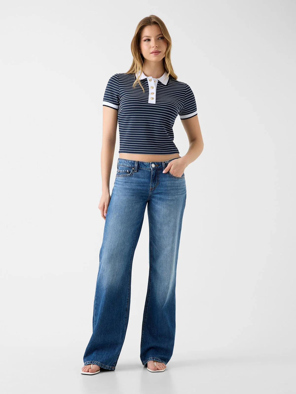 GUESS WOMAN Áo Polo Nữ - Ss Polo Nk Alphonsine Striped