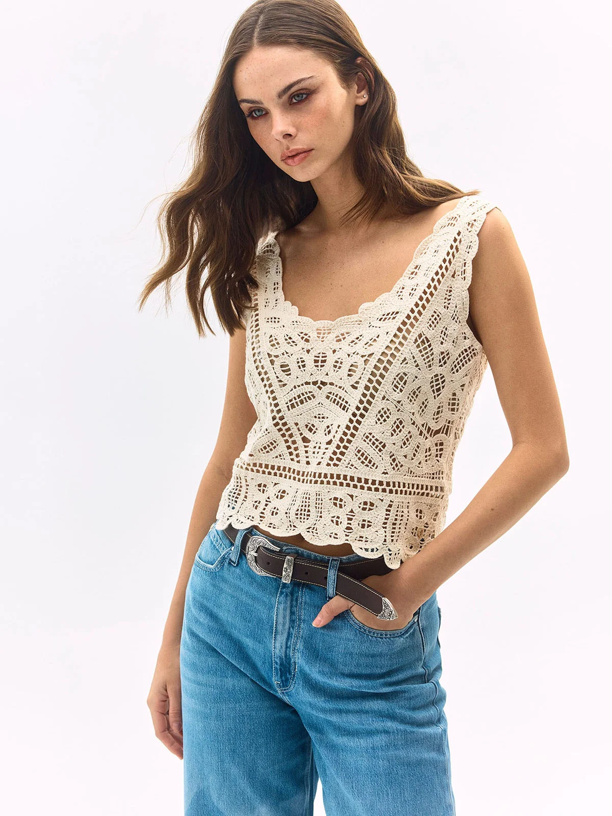 GUESS WOMAN Áo Ba Lỗ Len Nữ - Sl Octavia Tank Top Swtr