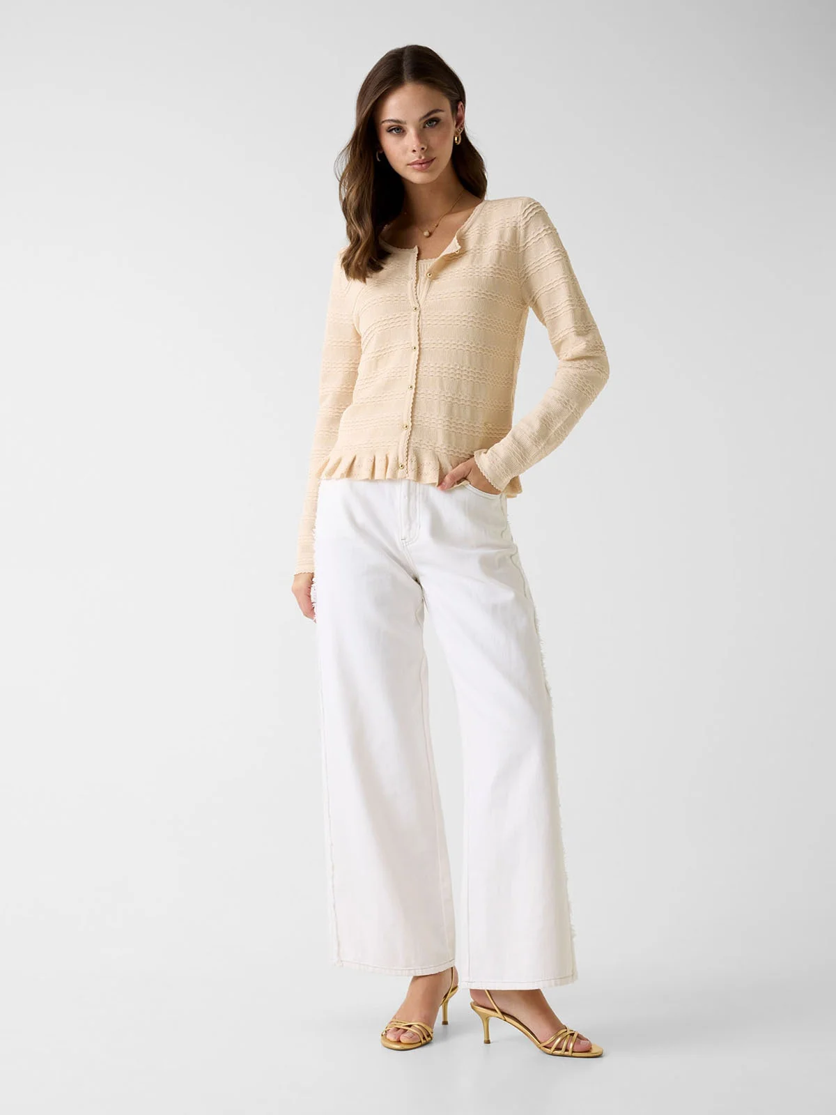 GUESS WOMAN Áo Cardigan Nữ - Ladies Ls Bttn Up Cardigan Swe