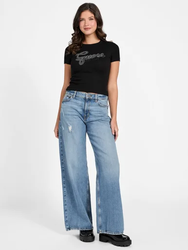 GUESS WOMAN Áo Thun Nữ - Ss Cn Guess Studs Script Tee