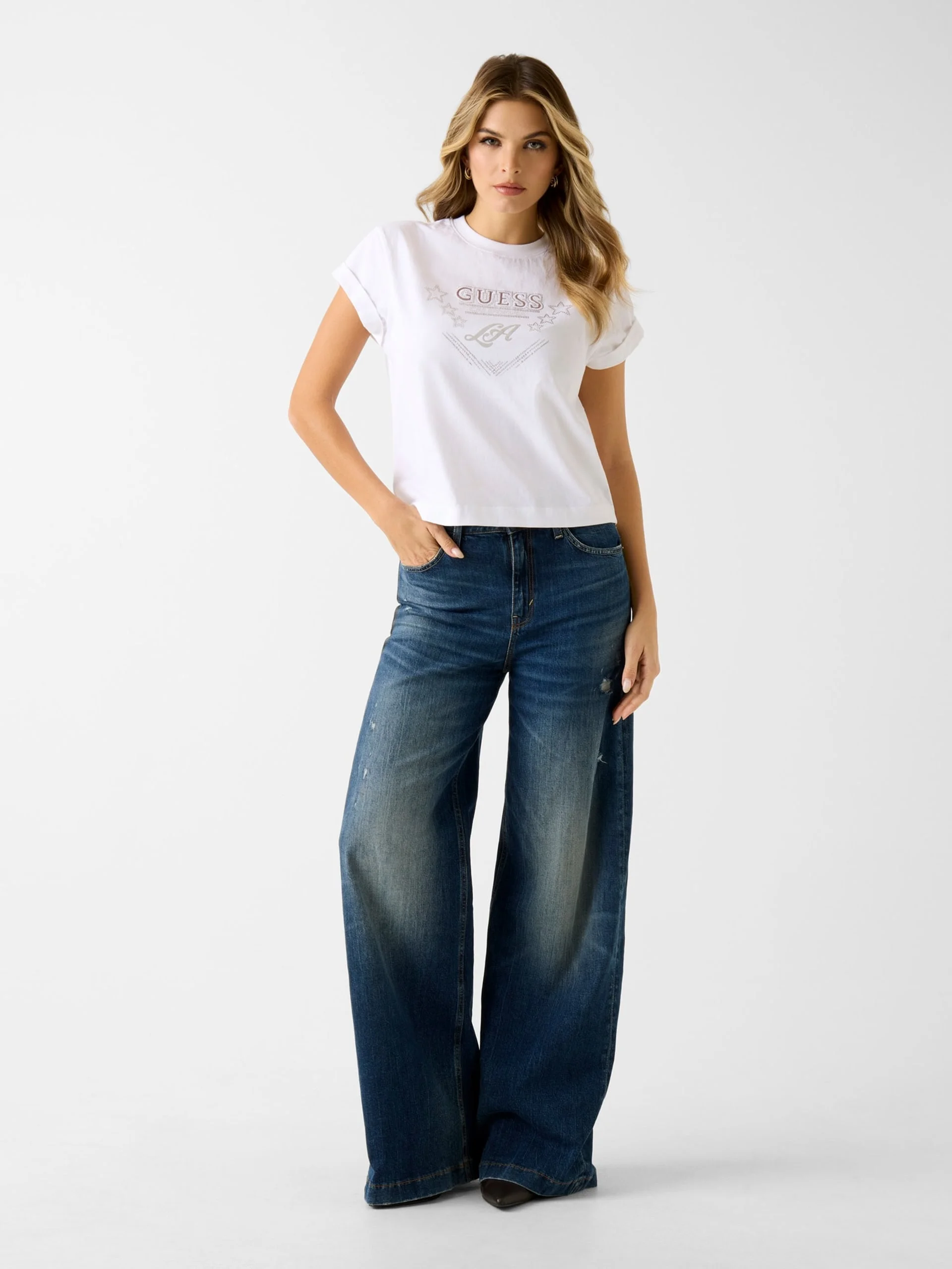 GUESS WOMAN Áo Thun Nữ - Ss Cn La Stars Tee