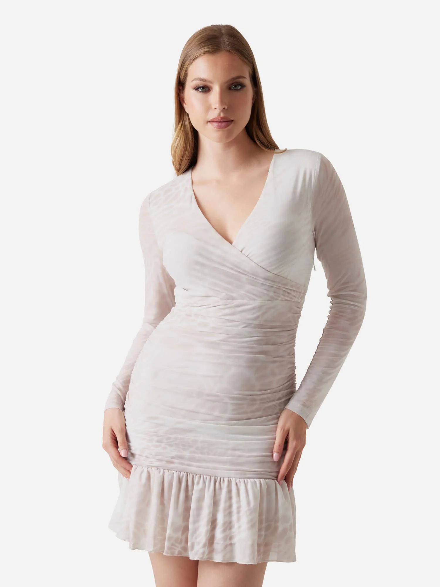 GUESS WOMAN Đầm Nữ - Ls V-Neck Clarissa Mini Dress