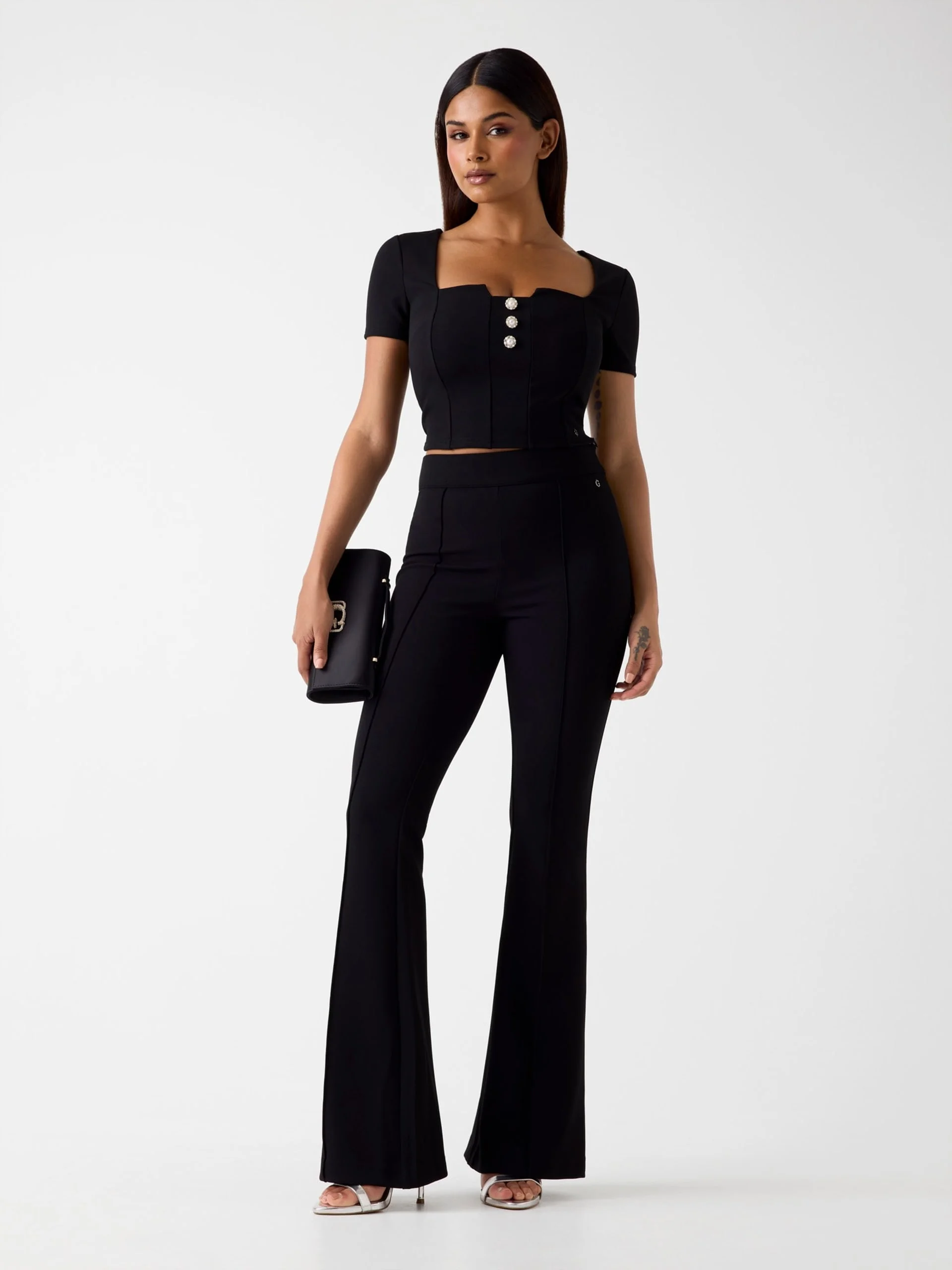 GUESS WOMAN Áo Thun Kiểu Nữ - Ss Square Nk Evelina Top