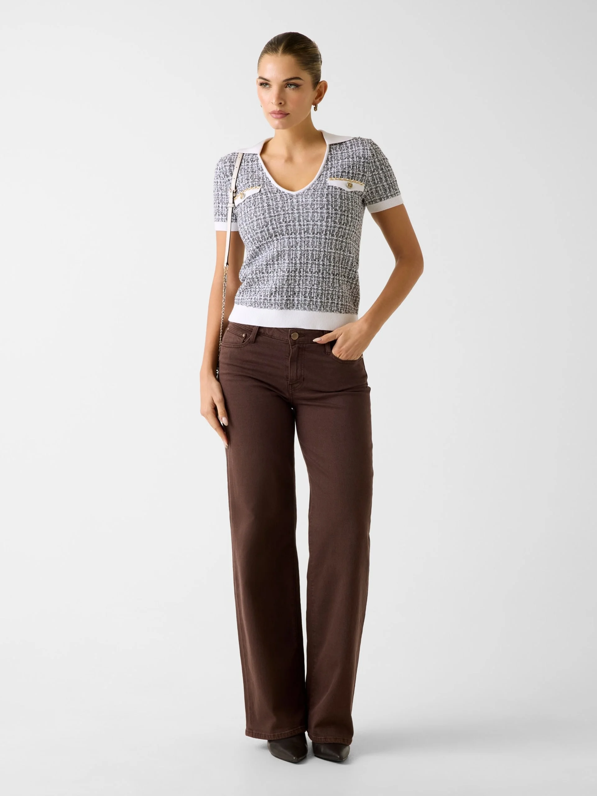 GUESS WOMAN Áo Len Nữ - Ss Vn Collar Annabelle Swtr