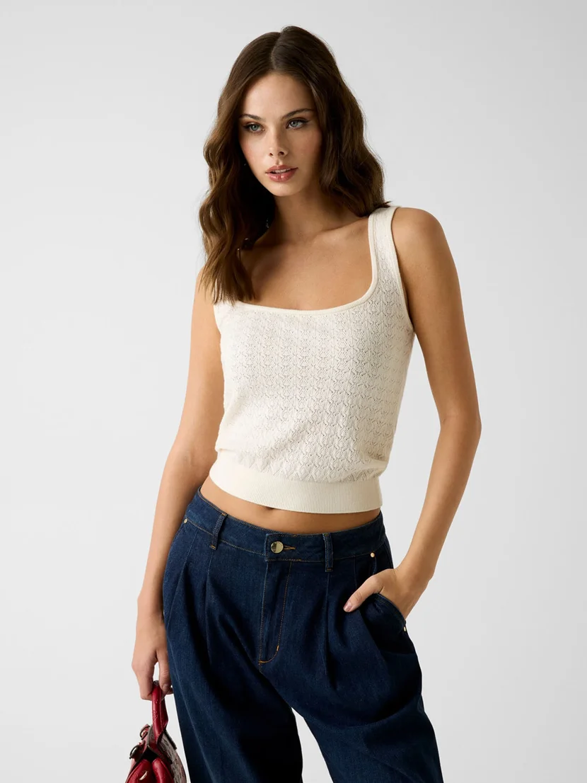 GUESS WOMAN Áo Len Nữ - Sl Nina Tank Top Swtr