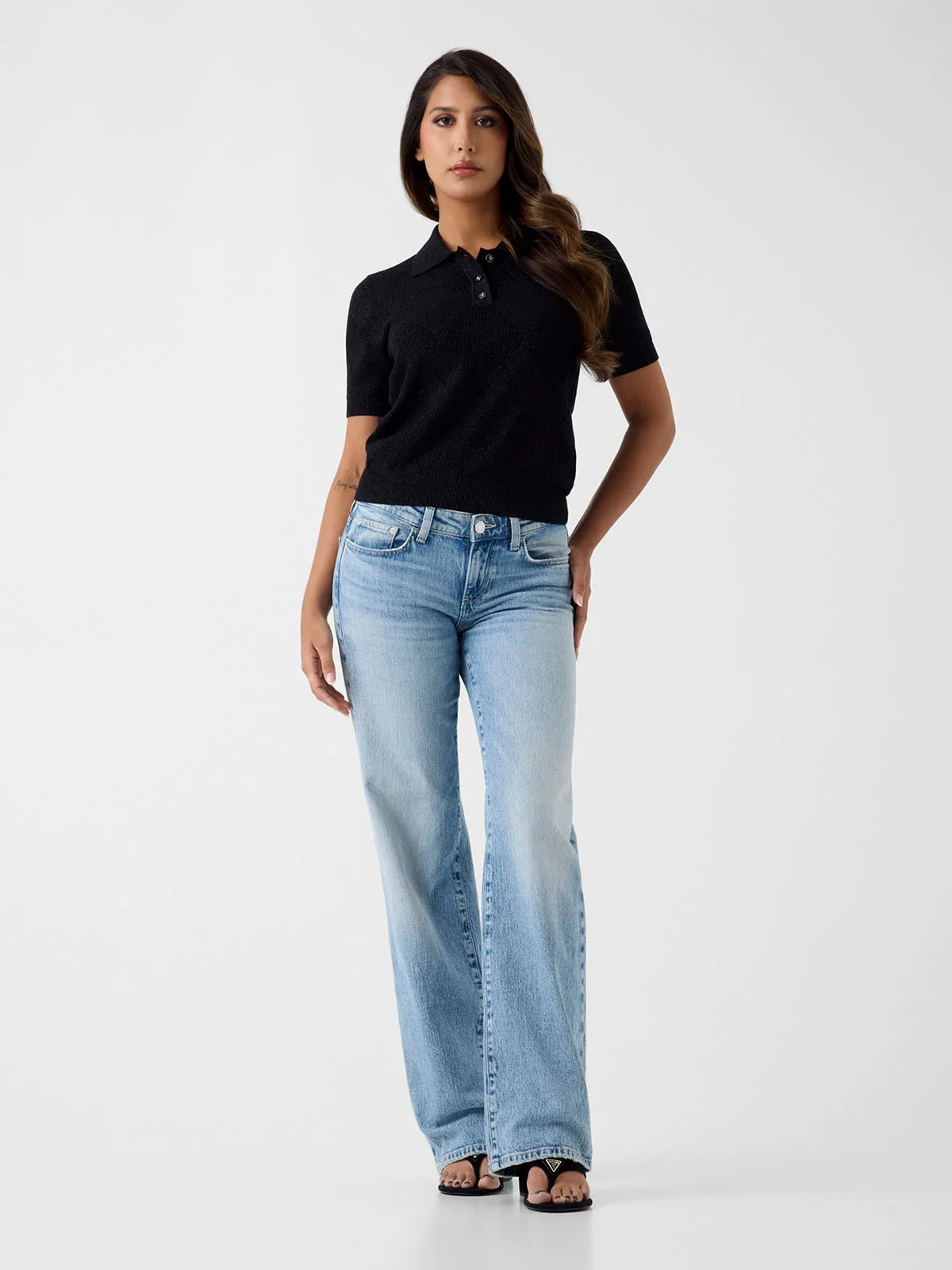 GUESS WOMAN Áo Len Polo Nữ - Ss Polo Melody Swtr