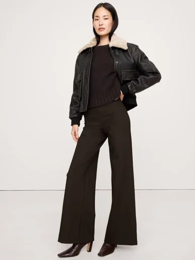 BANANA REPUBLIC Quần Nữ High-Rise Wide-Leg Everywhere Ponte Pull-On Pant