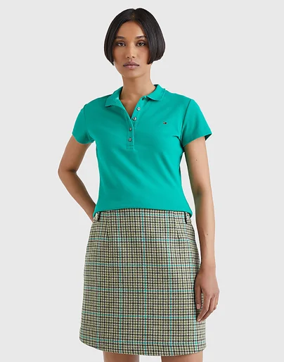 TOMMY HILFIGER Áo Polo Nữ Tay Ngắn Mùa Short Sleeve Slim Polo