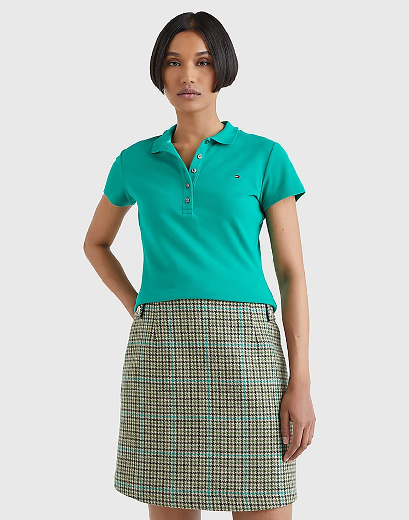 TOMMY HILFIGER Áo Polo Nữ Tay Ngắn Mùa Short Sleeve Slim Polo