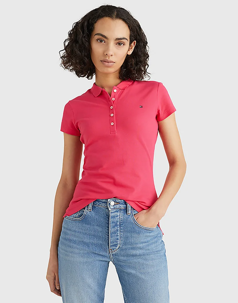 TOMMY HILFIGER Áo Polo Nữ Tay Ngắn Mùa Short Sleeve Slim Polo
