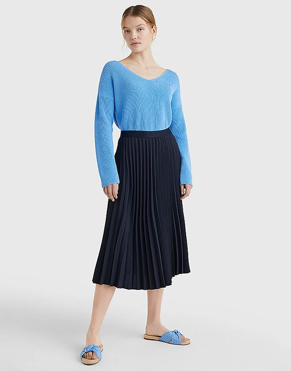 TOMMY HILFIGER Váy Nữ IM Fluid Tw Pleated Midi Skirt