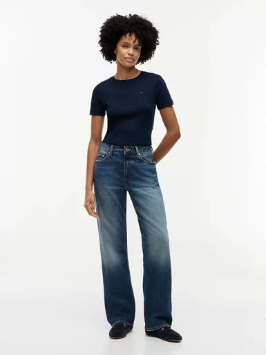 TOMMY HILFIGER Áo Thun Nữ Tay Ngắn Slim Cody C-Nk Ss