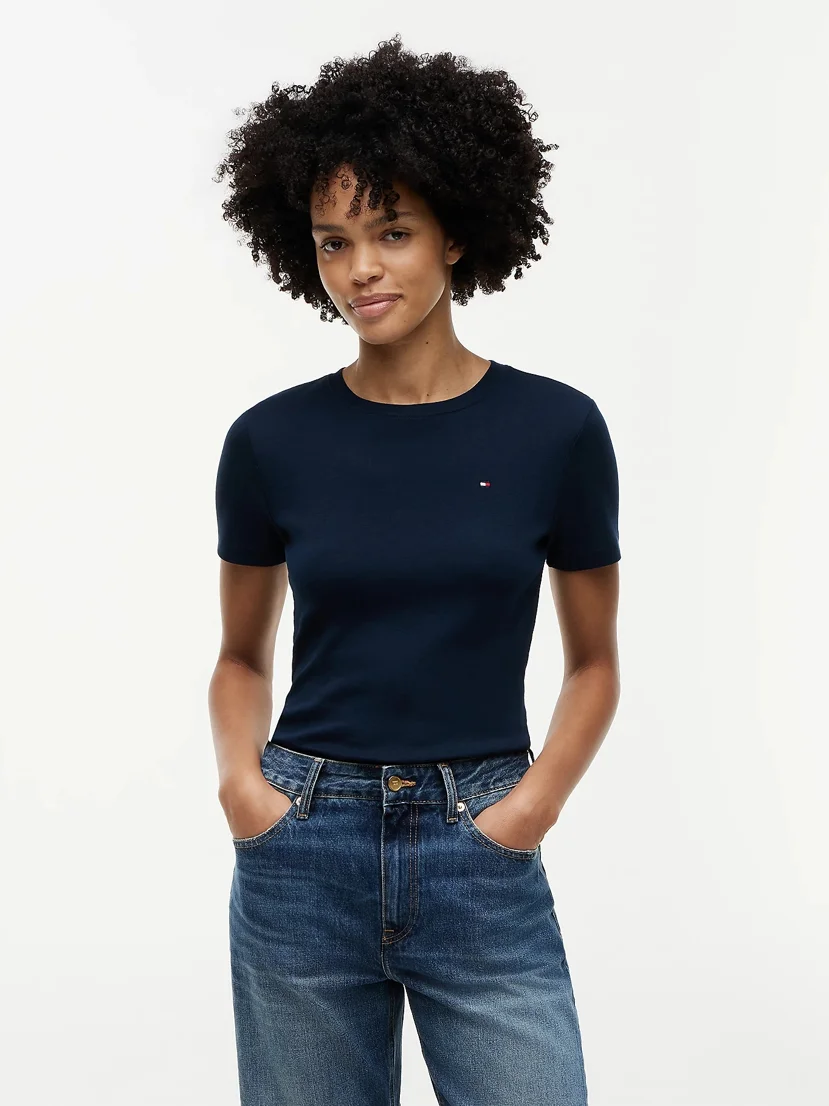 TOMMY HILFIGER Áo Thun Nữ Tay Ngắn Slim Cody C-Nk Ss
