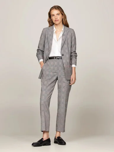 TOMMY HILFIGER Quần Dài Nữ Pow Check Slim Straight Pant