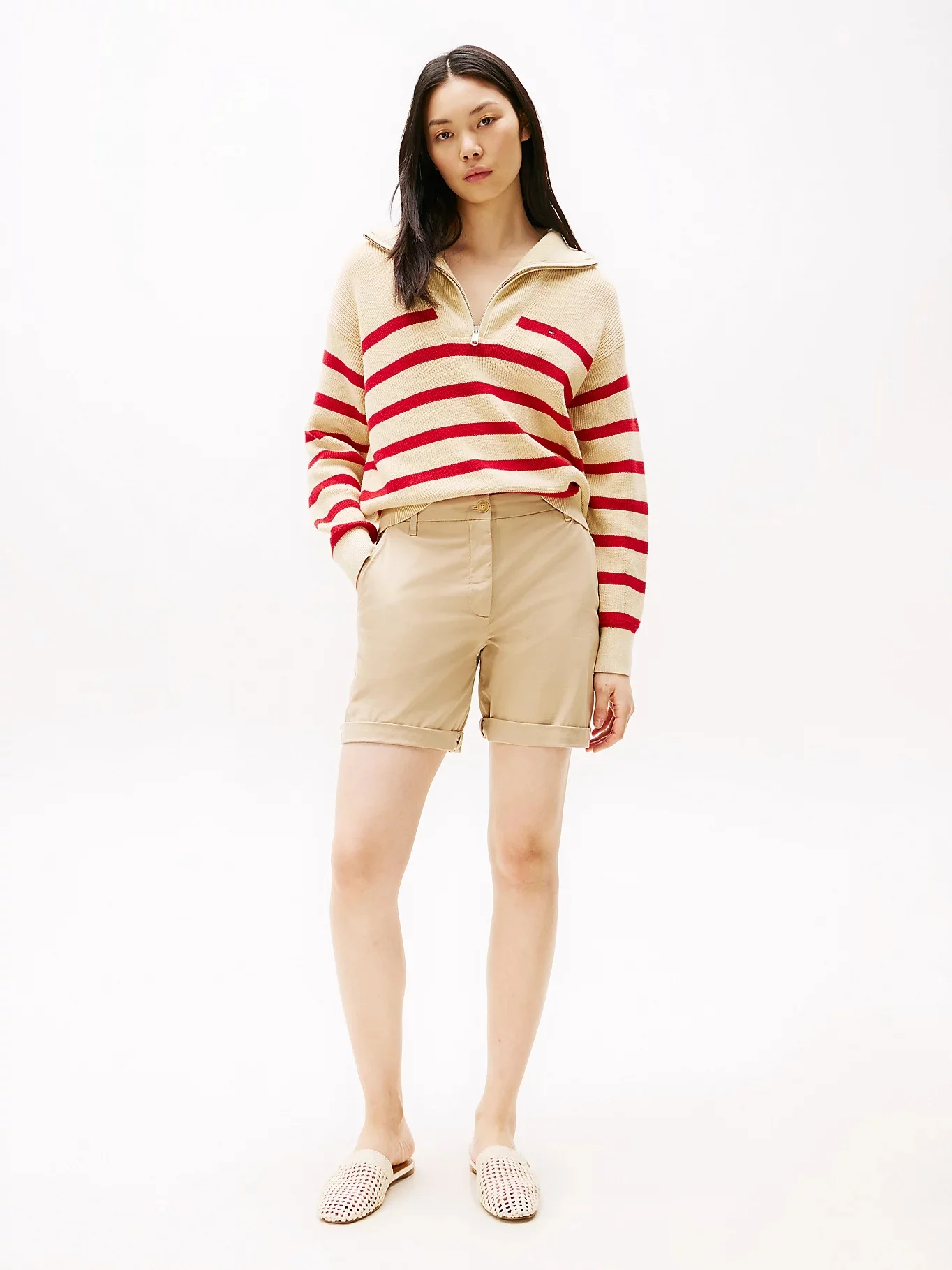 TOMMY HILFIGER Quần Ngắn Nữ Co Blend Gmd Chino Short