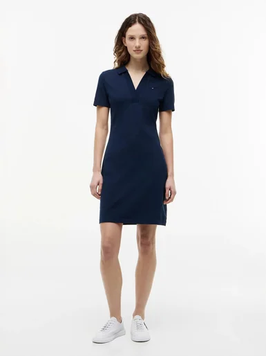 TOMMY HILFIGER Đầm Nữ Slim Open Nk Polo Dress Ss