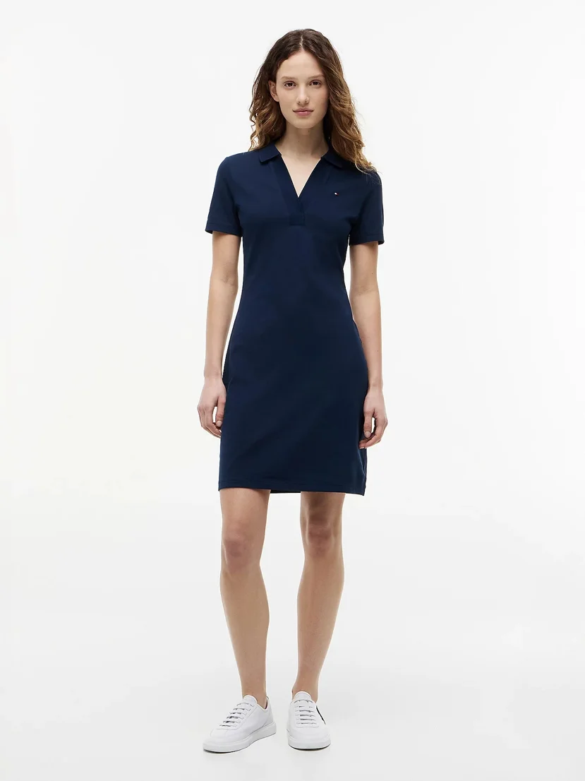 TOMMY HILFIGER Đầm Nữ Slim Open Nk Polo Dress Ss