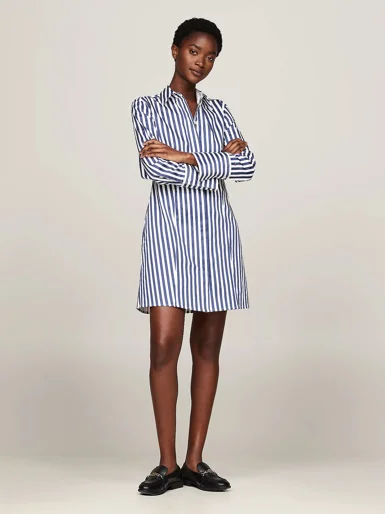 TOMMY HILFIGER Đầm Nữ Tay Dài - Banker STP Co Short Shirt Dress